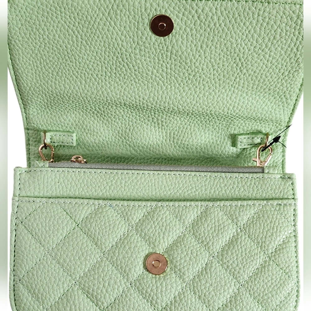 BCBG Quilted Crossbody Bag-Mint Green - Picture 4 of 7